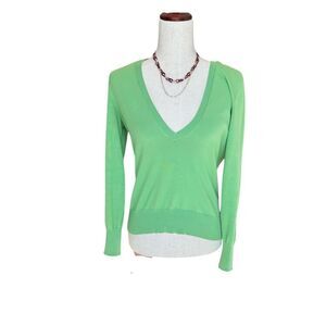 Banana Republic V-Neck Long Sleeve Sweater  Green  Size Small Petite